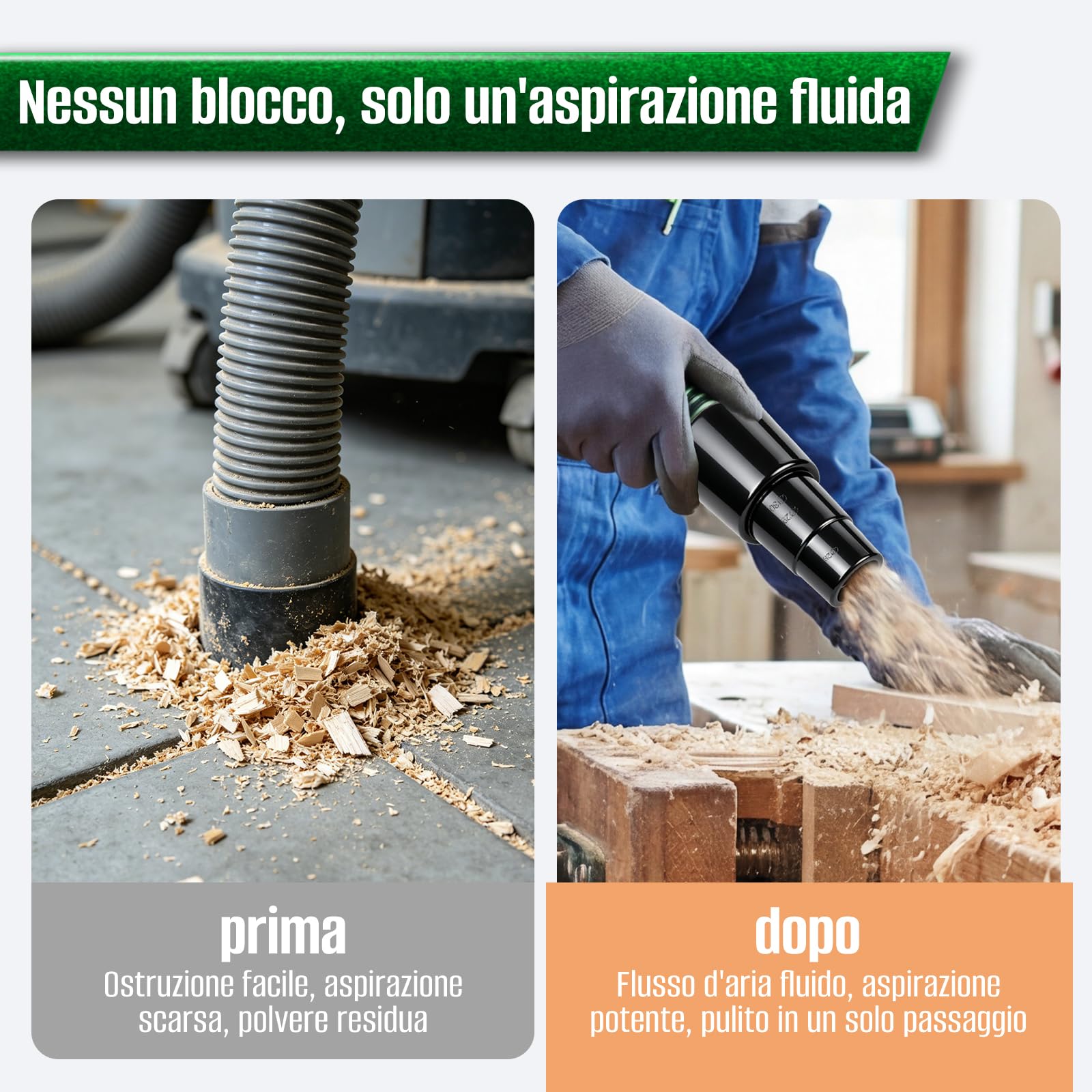 Tubo universale per aspirapolvere – Tubo ad alte prestazioni in EVA/PE da 3,5 m/5 m – Ideale per giardino, officina e aspiratori per liquidi e solidi (5 m)