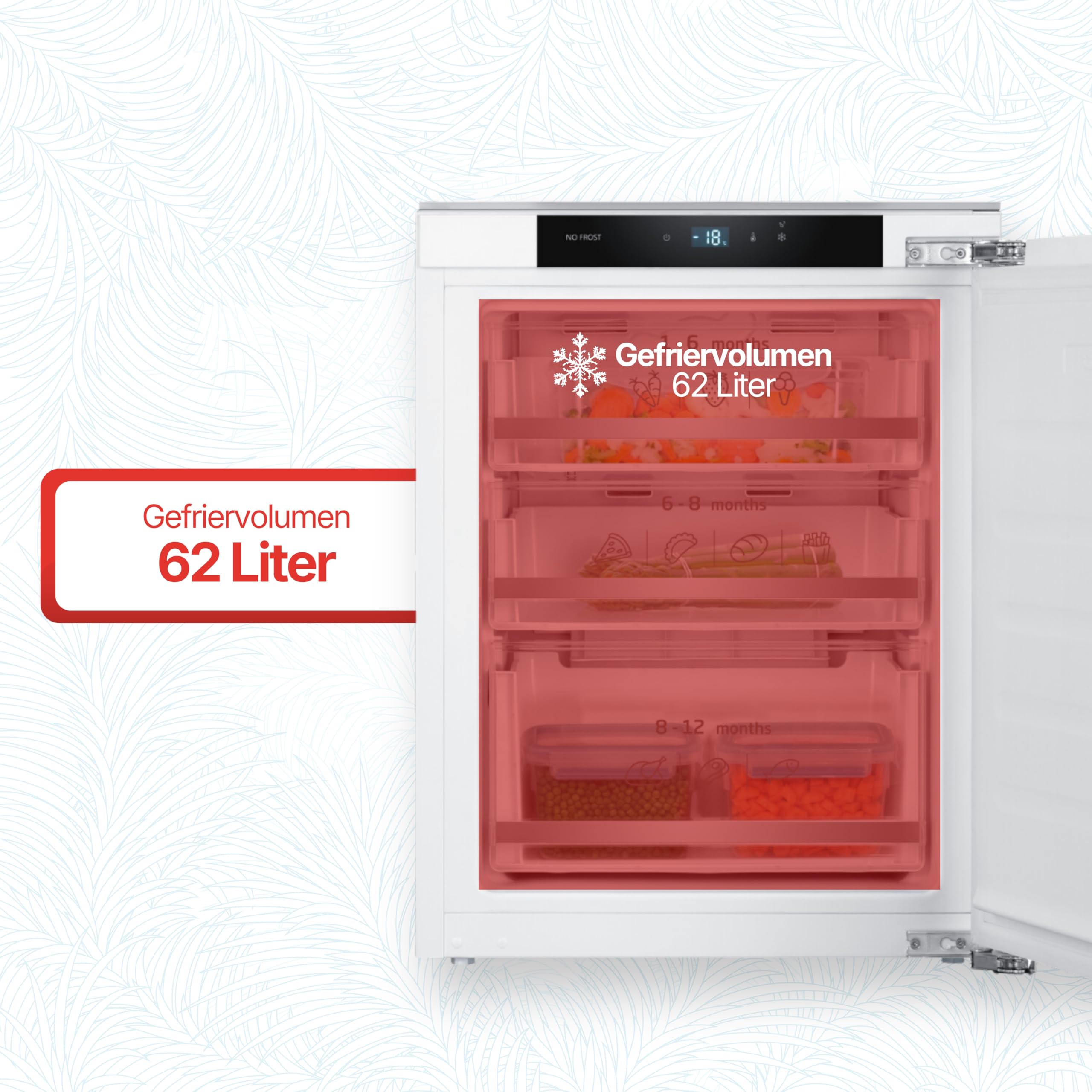 Amica EGSX 321 210 Gefrierschrank, 712 mm Nische, Festtür-Technik, Energieeffizienzklasse D