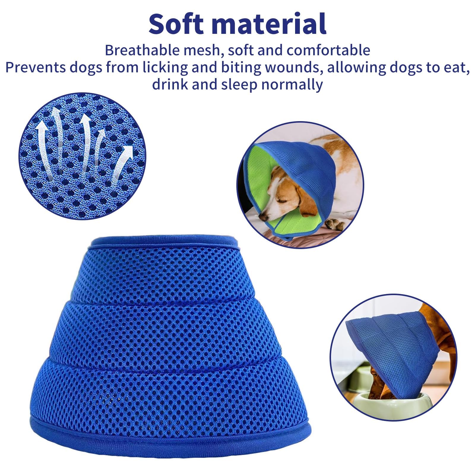 Soft Dog Cone Collar After Surgery, Adjustable Breathable Dog Recovery Collar - Image 3