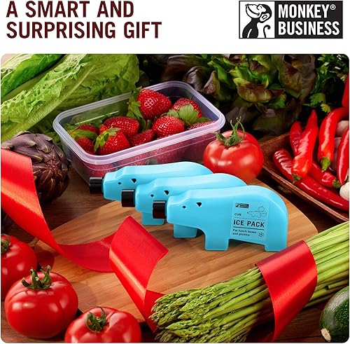 Miniatura 5 de Monkey Business Paquetes de hielo para niños para lonchera, bolsas de hielo reutilizables y delgadas, perfectas para la lonchera de tu