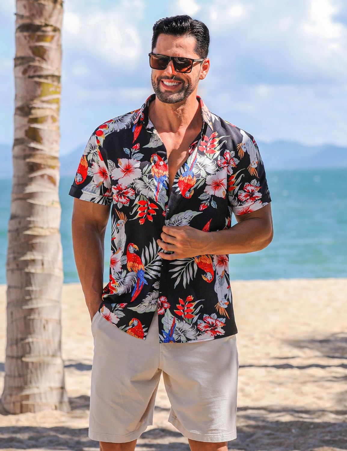 LETSEE Linen Shirts for Men Short Sleeve Blouse Button Down Dress Untuckit Shirts Beach Summer Wedding Hawaiian Outfit - Image 4