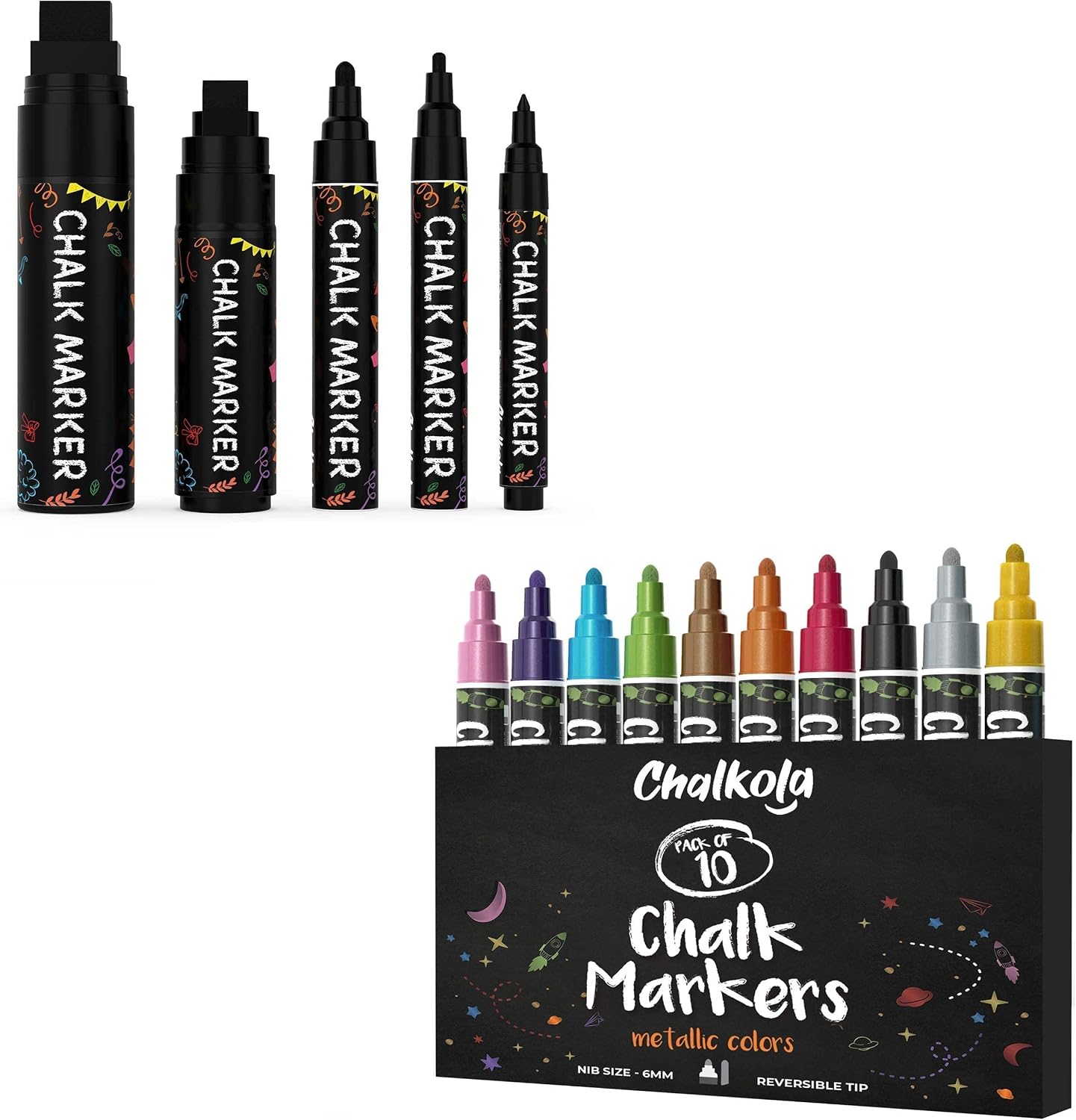 Chalkola Special Bundle - Brown Variety + Metallic Chalk Markers