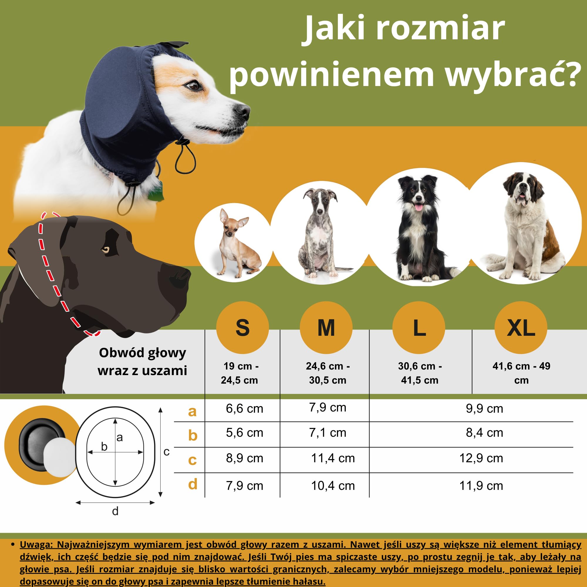 Słuchawki wygłuszające dla psów – Ochrona słuchu przed fajerwerkami, grzmotami i głośnymi dźwiękami (Niebieskie, S)