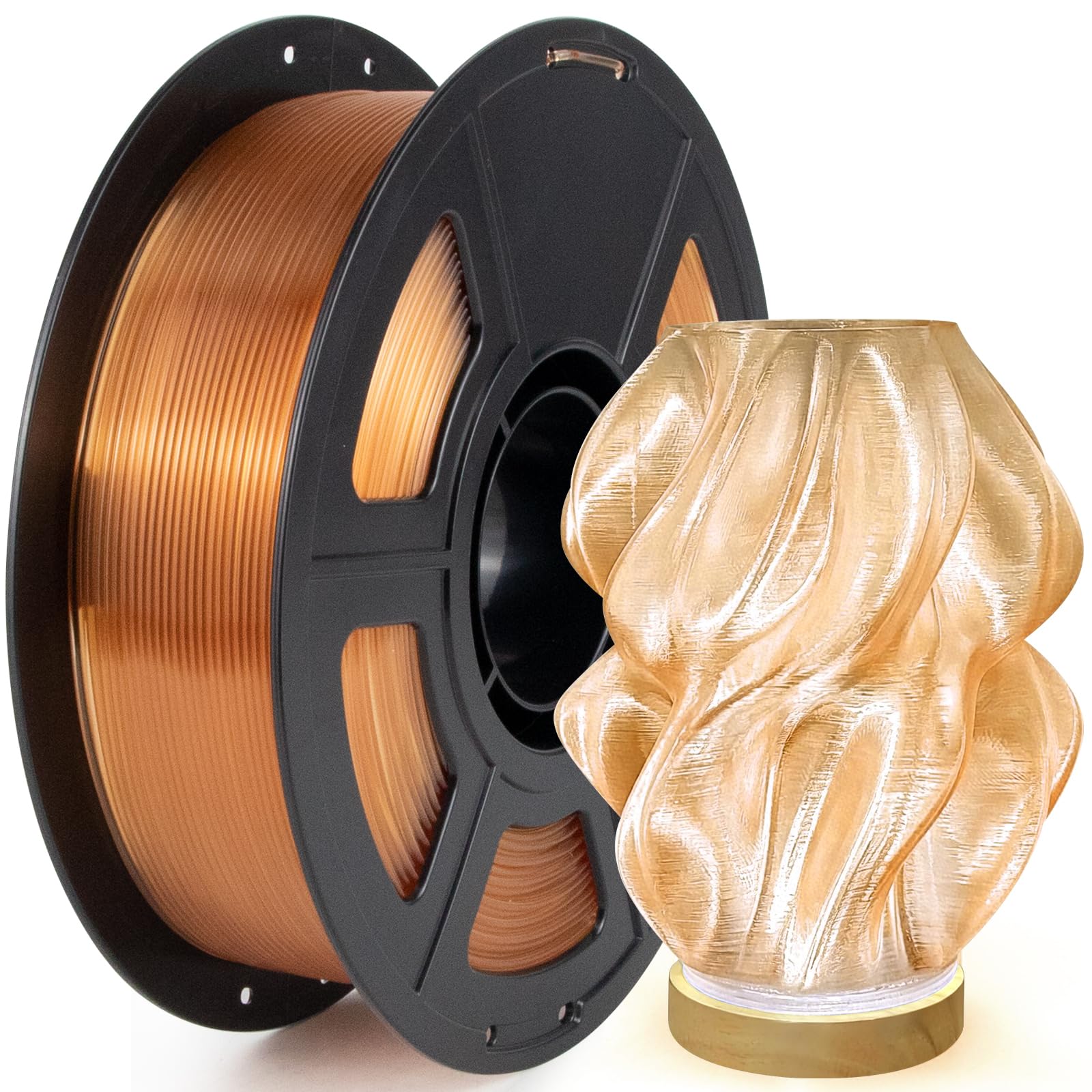 IEMAI PETG Filament 1.75mm, Transparent PETG Hellbraun 1Kg, High Speed 3D Drucker Filament, Maßgenauigkeit +/- 0,02 mm, Geeignet für den Druck von Lampenschirmen Dekorationen