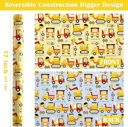 Vista 53 de WRAPAHOLIC Papel de regalo reversible, mini rollo, 17 pulgadas x 33 pies, adorable diseño de gato y azul sólido para cumpleaños, vacaciones