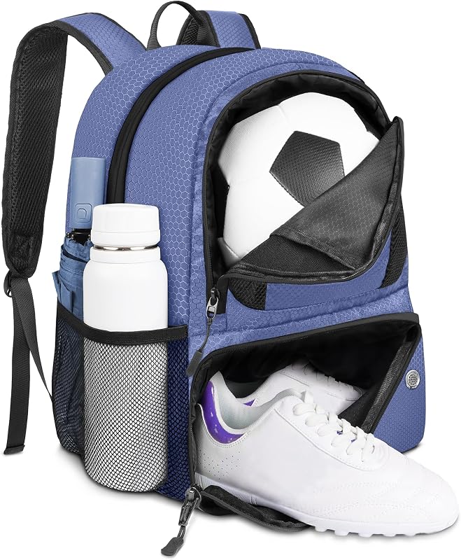Mochila de fútbol, ​​bolsa de fútbol con soporte para pelotas y compartimento para zapatos | Los bolsos resistentes del equipo deportivo de agua cupieron el fútbol del voleibol del baloncesto, regalos del fútbol juvenil