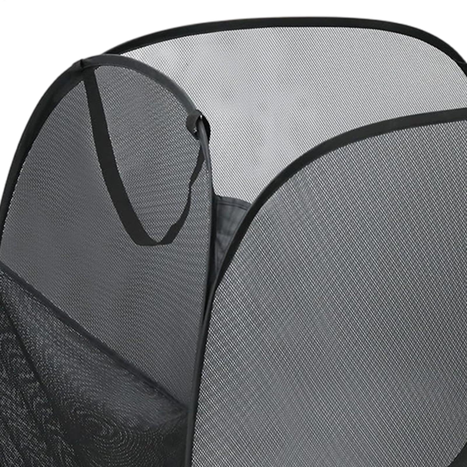 Boîte de rangement pour de piscine - Treillis en polyester - Cadre en acier - 90 x 90 x 80 cm - Organiseur de d'extérieur avec grande capacité et panier de rangement avec poignées
