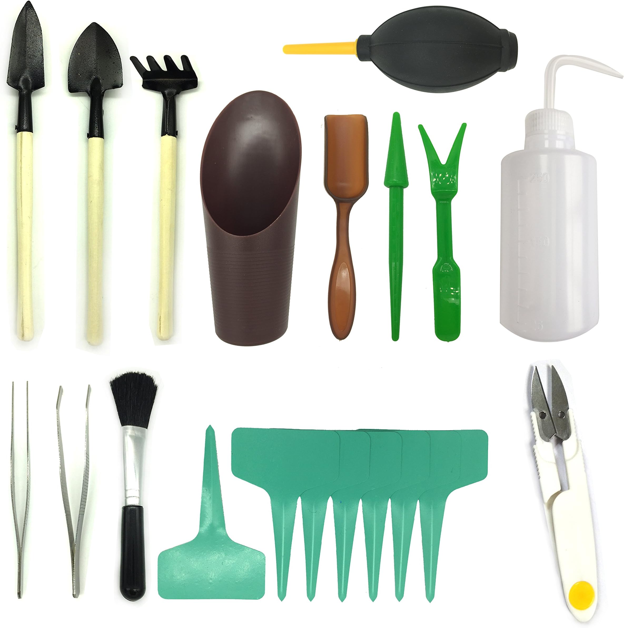 21 Pcs Mini Garden Tools Set, Pietydeko Miniature Planting Gardening Tool Set, Succulent Transplanting Tools kit