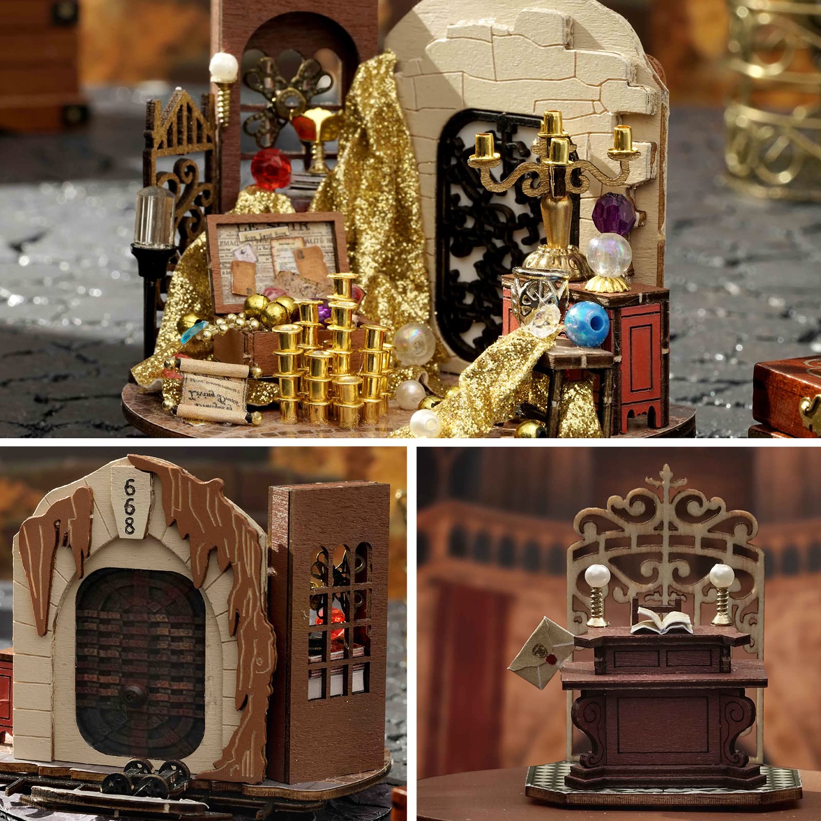Spilay Kit Maison Miniature 1:24 – DIY Bois – Meubles + Housse + Boîte à Musique – Idée Cadeau Adulte – 14+