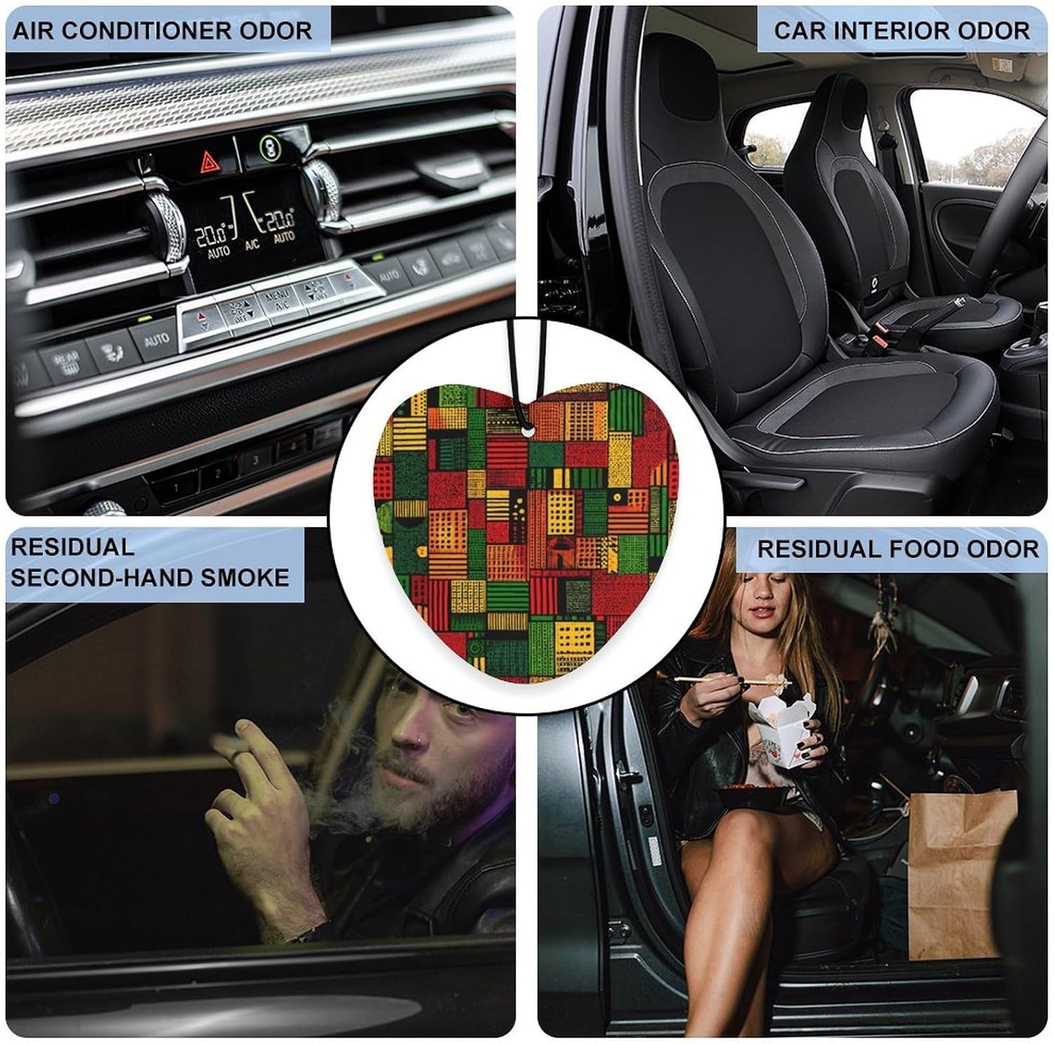 African Print Car Air Freshener Cute Hanging Aromatherapy Tablets for Car Home Love form