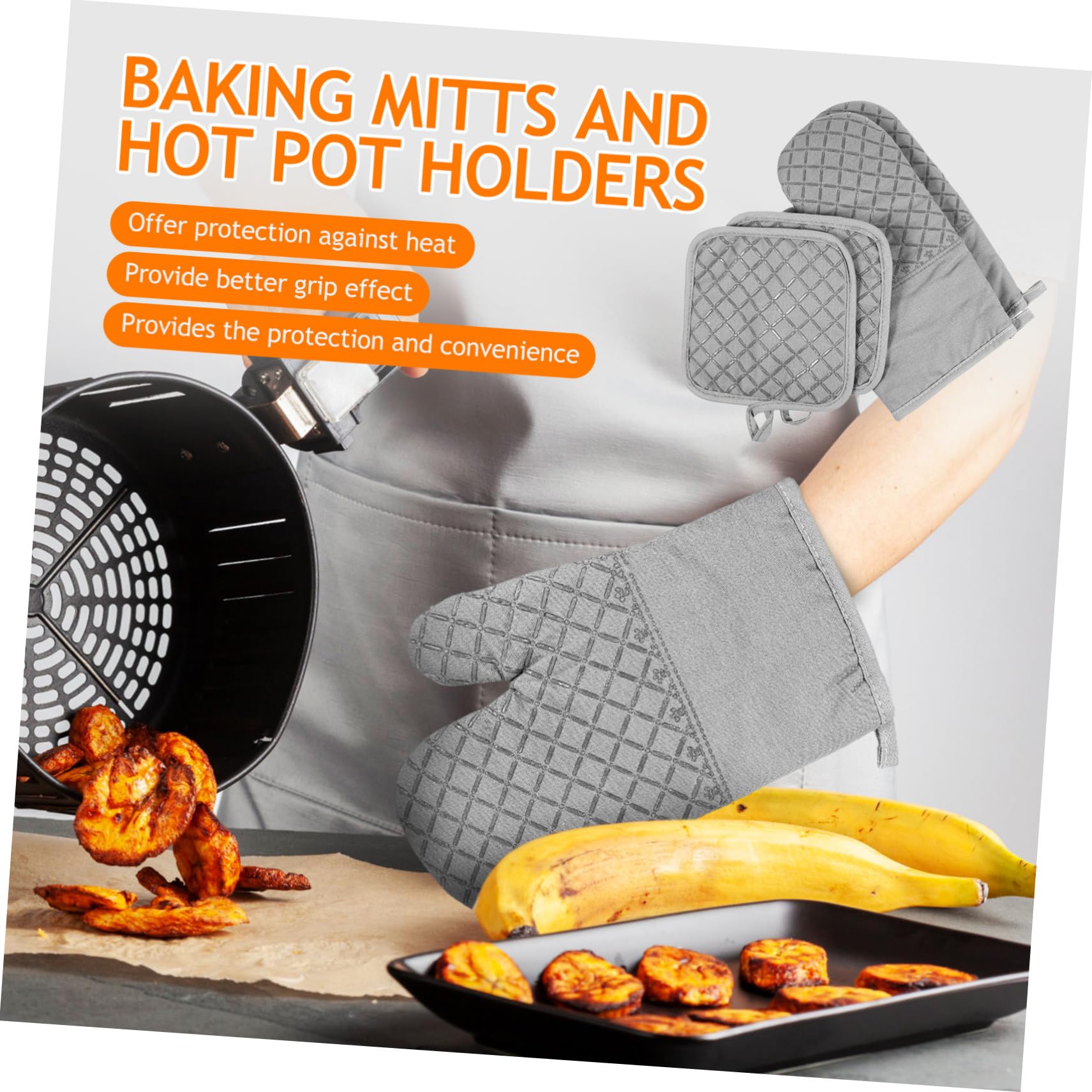 IMIKEYA Guantes para Hornear Agarraderas para Ollas Calientes Protectores de Manos para Hornear Guantes para Parrilla para Horno Microondas Suministros