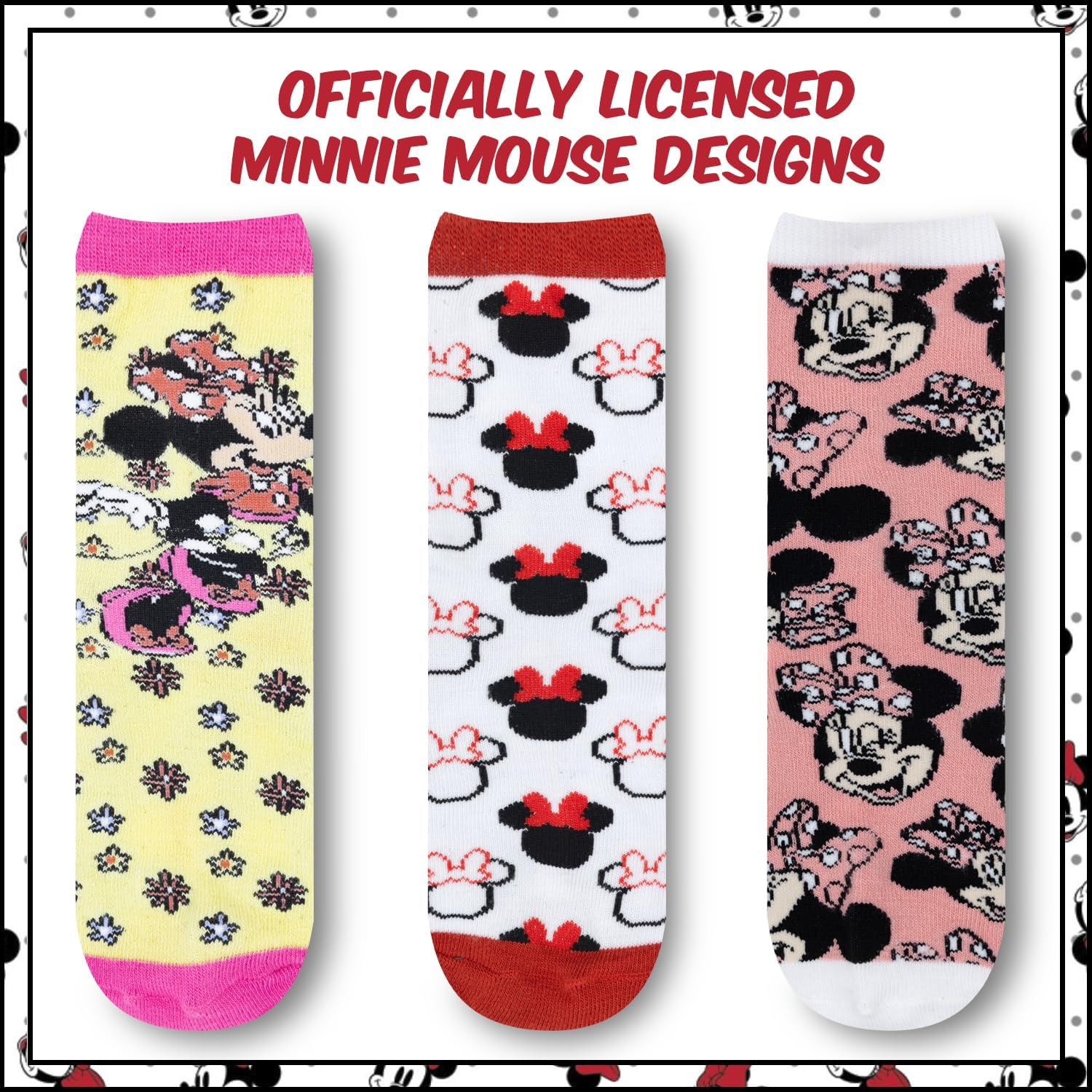 Disney Girls 3-Pack Crew Socks - Minnie, Tinkerbell, Frozen & Stitch for Ages 7-14 - Image 4