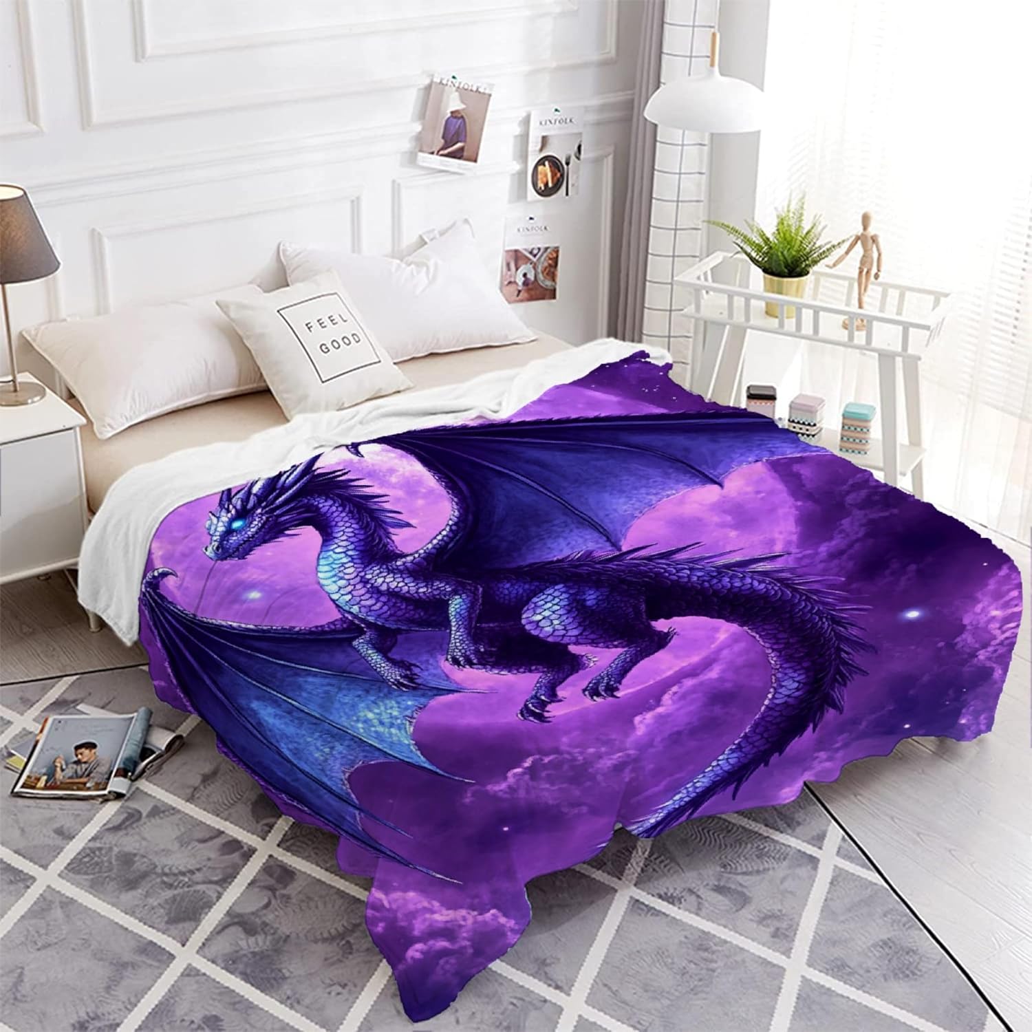 Dragon Blanket for Boys Girls,Ultra Soft Flannel Throw Bed Quilt Decor for Couch Sofa Bed All Seasons,Dragon Lover Gifts,40"x50" for Kids - Image 7