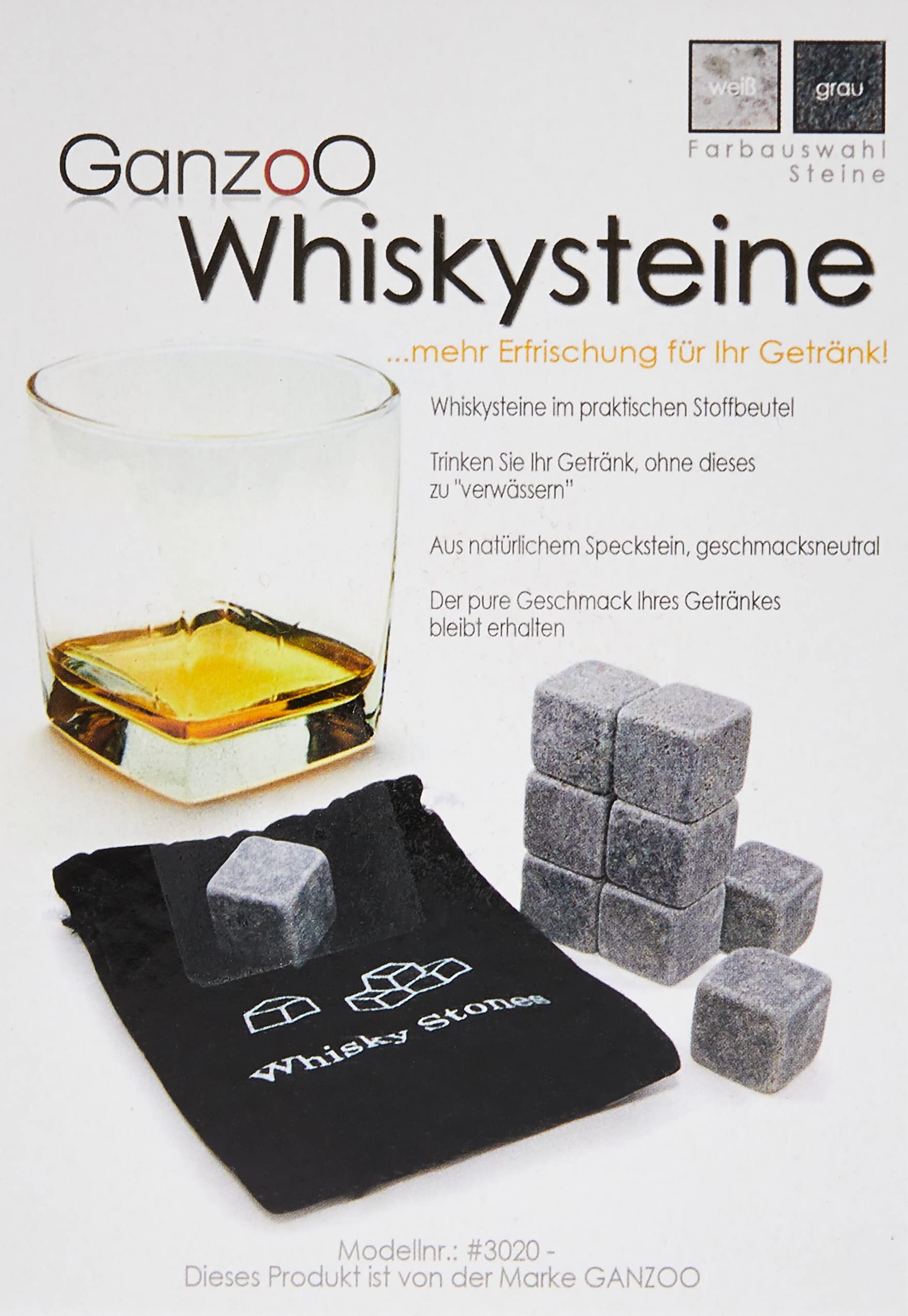 Stone Chilling Rocks Cubes in Gift Box with Carrying Pouch, WSTT35, Set of 9