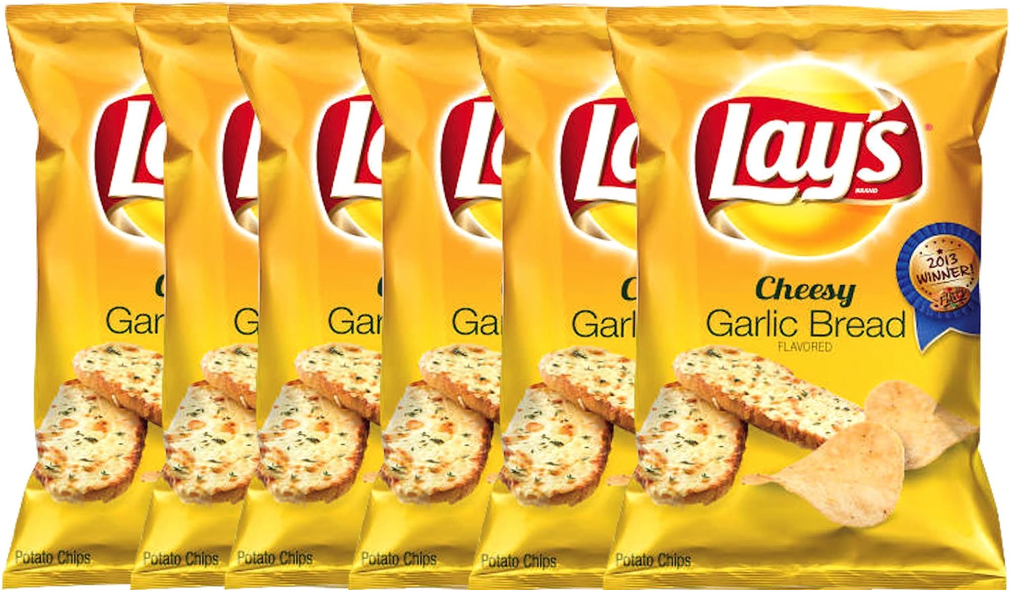 Lay’s Potato Chips Cheesy Garlic Bread 7.75 Oz Rare Lays Flavor, Snack Care Package for College, Military, Sports (6)
