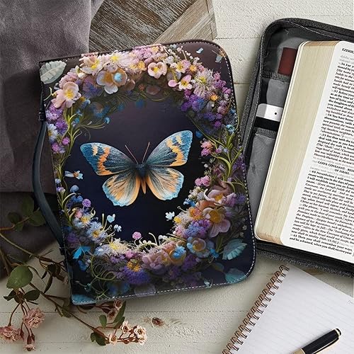 Miniatura 5 de TSVAGA Funda para Biblia de piel sintética para mujeres y niñas, bolsa de escritura de gran capacidad, bolsas de cubierta de la Biblia