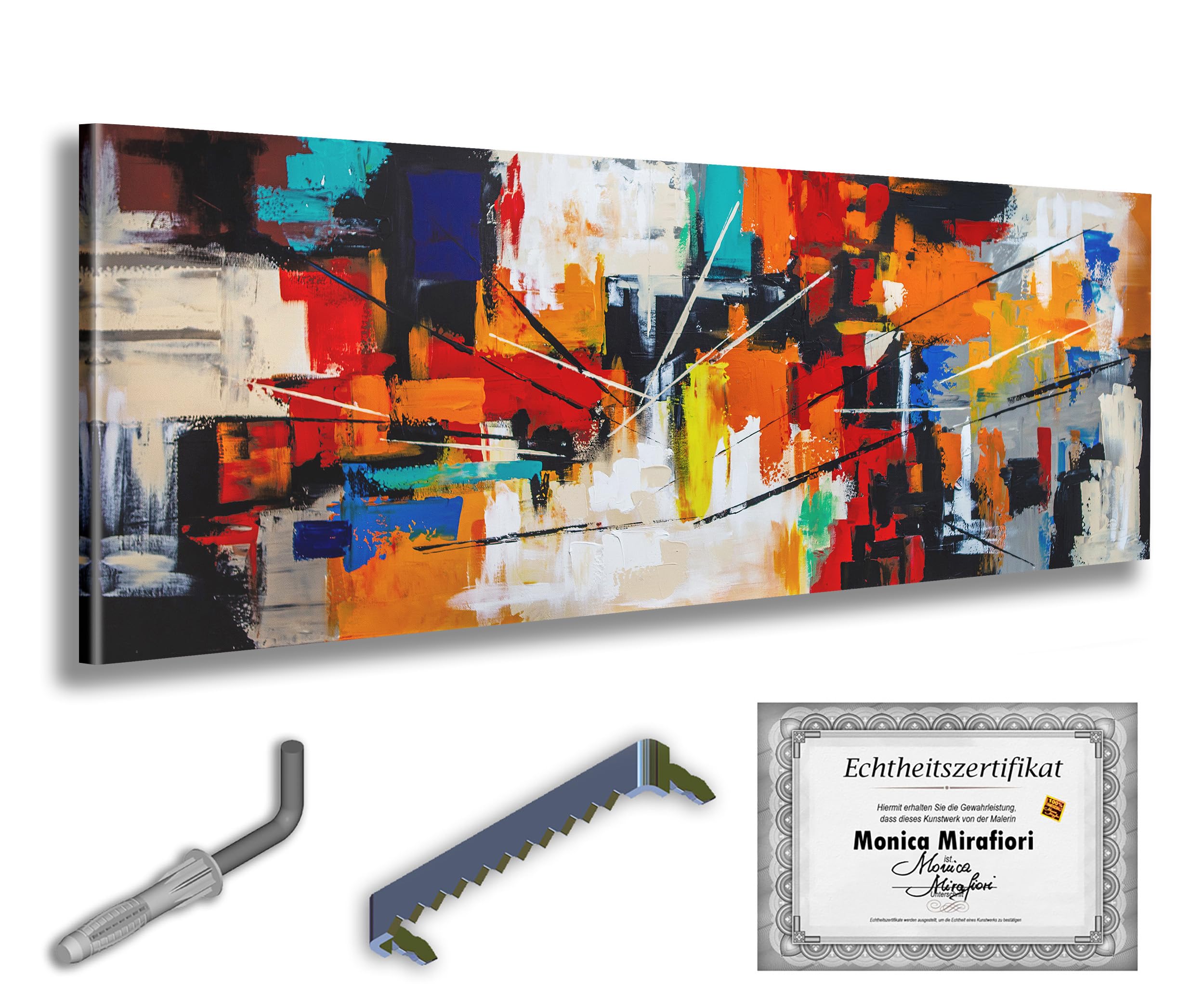 Monica Mirafiori I 160x60 cm I Tableau Peint à la Main I Modèles Tableau I Peintre Moderne I Tableaux Peintures I Toile sur Cadre en Bois