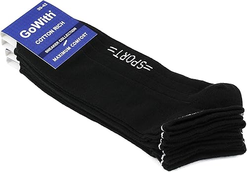 Miniatura 4 de GoWith 4 pares de calcetines tobilleros de algodón para hombre, calcetines atléticos de corte bajo, calcetines deportivos suaves, transpirables