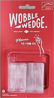 Wobble Wedges Flexible Plastic Shims – Multi-Purpose Leveling Shims for Furniture, Tables, Appliances, Toilets – Made in USA Plastic Wedges for Uneven Surfaces, Adjustable Stabilizers (Clear, 6-Pack)