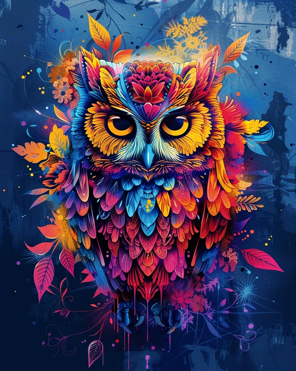 LIUBAISHI Paint by Numbers Kit for Adults, Rainbow Owl, 40x50 cm, Acrylic on Canvas
