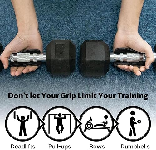 Miniatura 3 de Agarres de entrenamiento de cuero natural, protección de manos, 1 par de guantes de gimnasio sin dedos, alternativa mejorada, prevención de ampollas