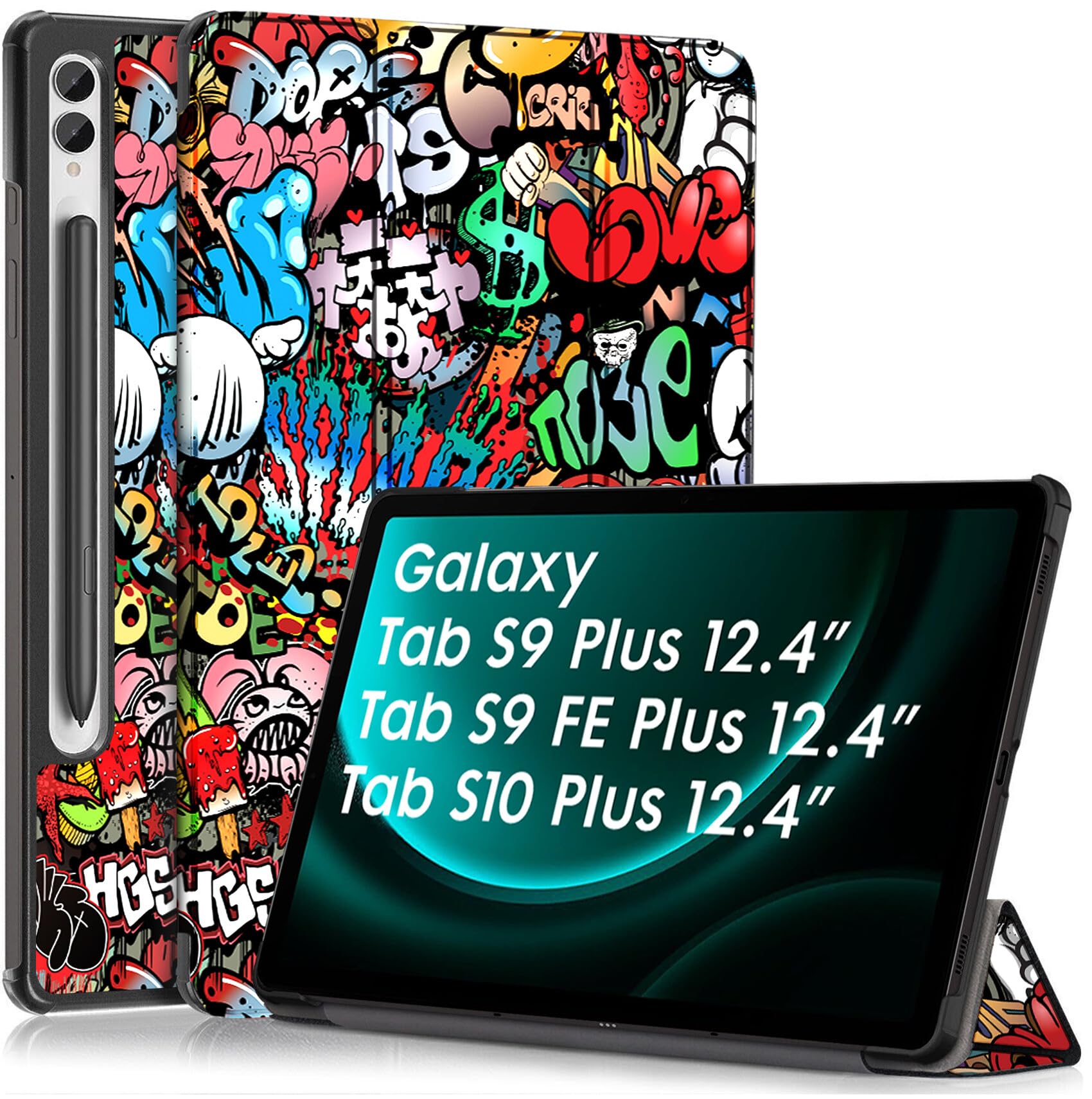 Robustrion Cover for Samsung Tab S9 FE Plus/Tab S10 Plus / S9 Plus 12.4" Cover Case Flip Stand Case Cover for Samsung Galaxy Tab S10+ / S9+ / Tab S9 FE+ Tablet Cover [Auto Sleep/Wake] - Hippy (B0CM3LH3SF) Amazon Price History, Amazon Price Tracker