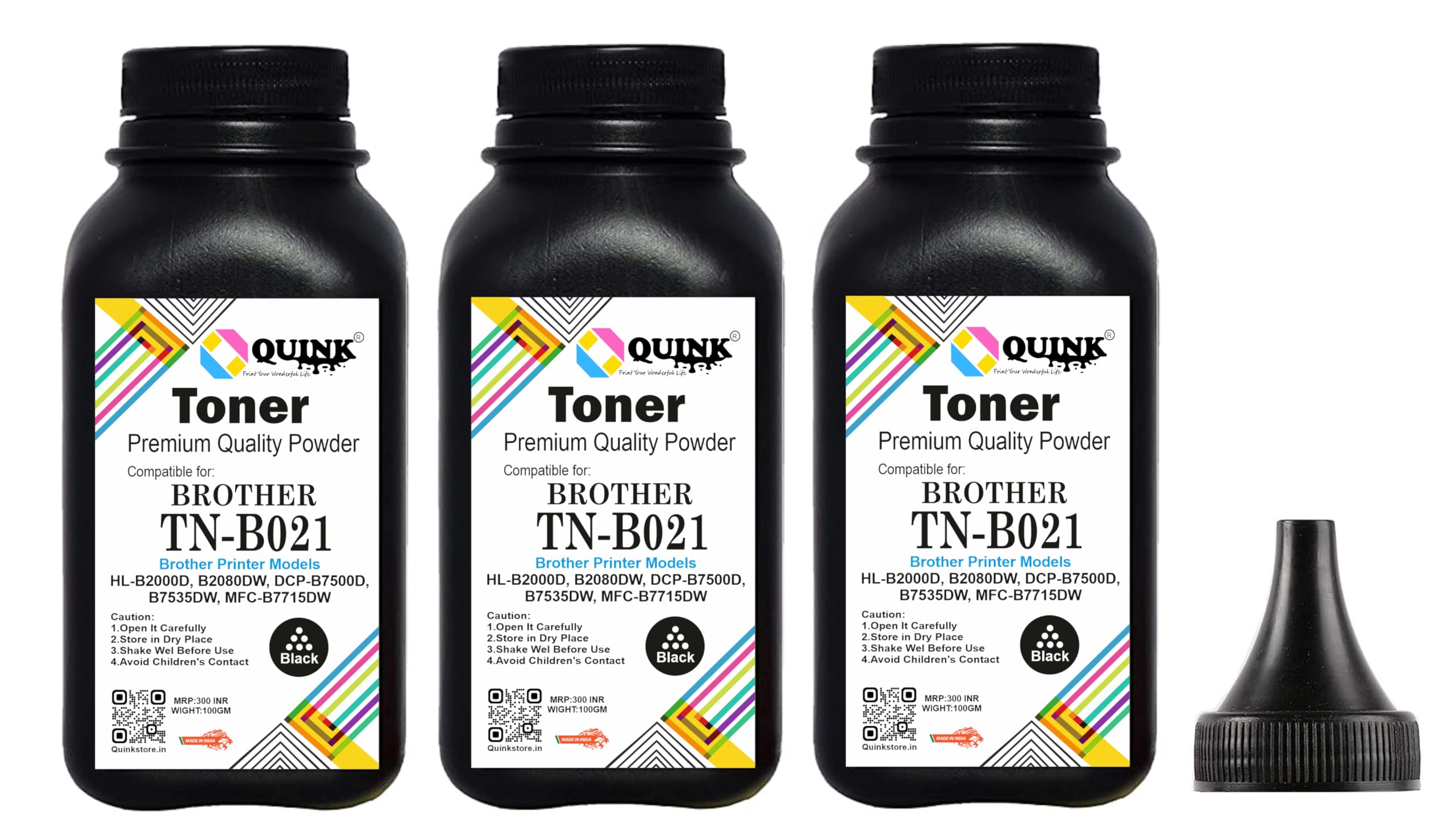 QUINK TN B021 Black Toner Powder for Brother TN-B021 Toner Cartridge Supported Model Brother Printer HL-B2000D, HL-B2080DW, DCP-B7500D, DCP-B7535DW, MFC-B7715DW (Powder 3PC) (B0CJNXNPCY) Amazon Price History, Amazon Price Tracker