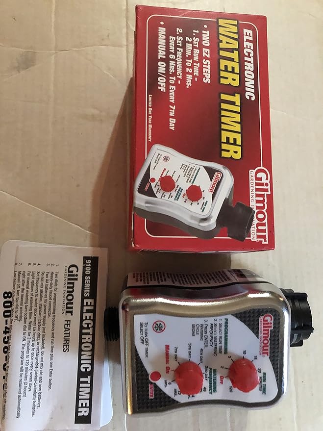 Gilmour 9100 Electronic Water Timer Silver/BLack Patio