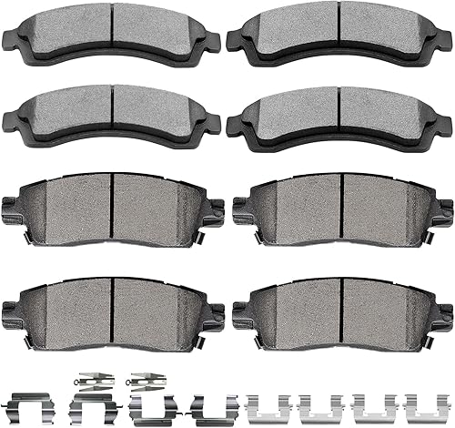 SCITOO - Juego de 8 pastillas de freno de cerámica, para Chevy SSR, Trailblazer EXT, para GMC Envoy, Envoy XL, Envoy XUV, Jimmy, para Isuzu
