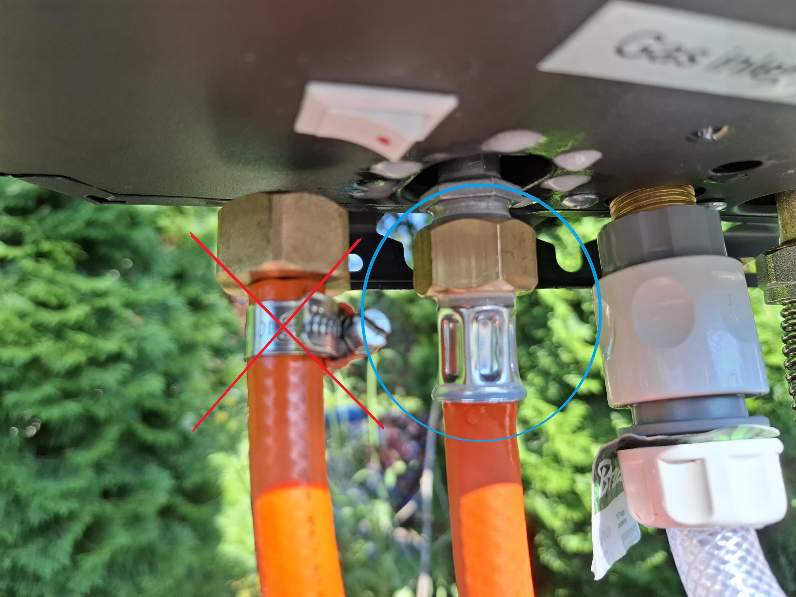 Manguera para hornillo de gas con reductor para botellas de 11 kg | 0,5 m 500 cm | Conector 1/2" derecho y reductor 21,8 mm
