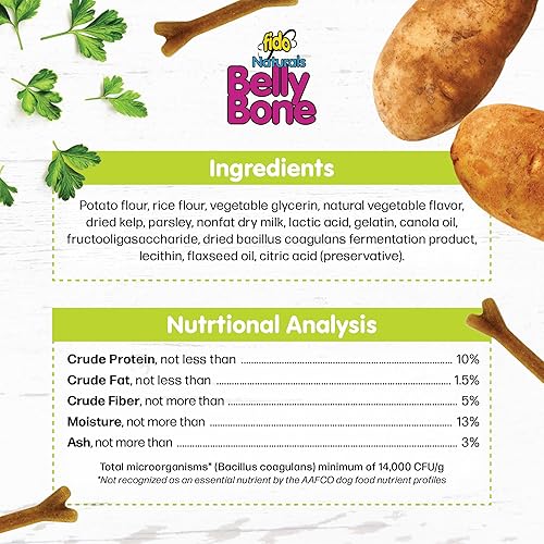 Miniatura 7 de Huesos del vientre para perros, 4 golosinas dentales grandes con sabor a yogur (hechas en Estados Unidos) – 4 golosinas para perros grandes –