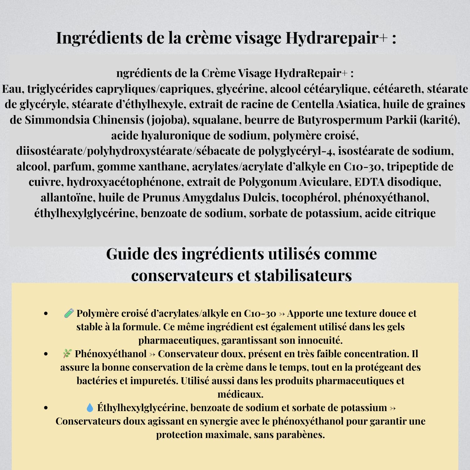 Crème Visage Jour & Nuit HydraRepair+| Inspirée de la Skincare Coréenne| Avec Centella Asiatica & Peptides| Hydratante, Réparatrice et Apaisante |Peaux Sèches, Mixtes ou Sensibles| Made in Italy, 50ml