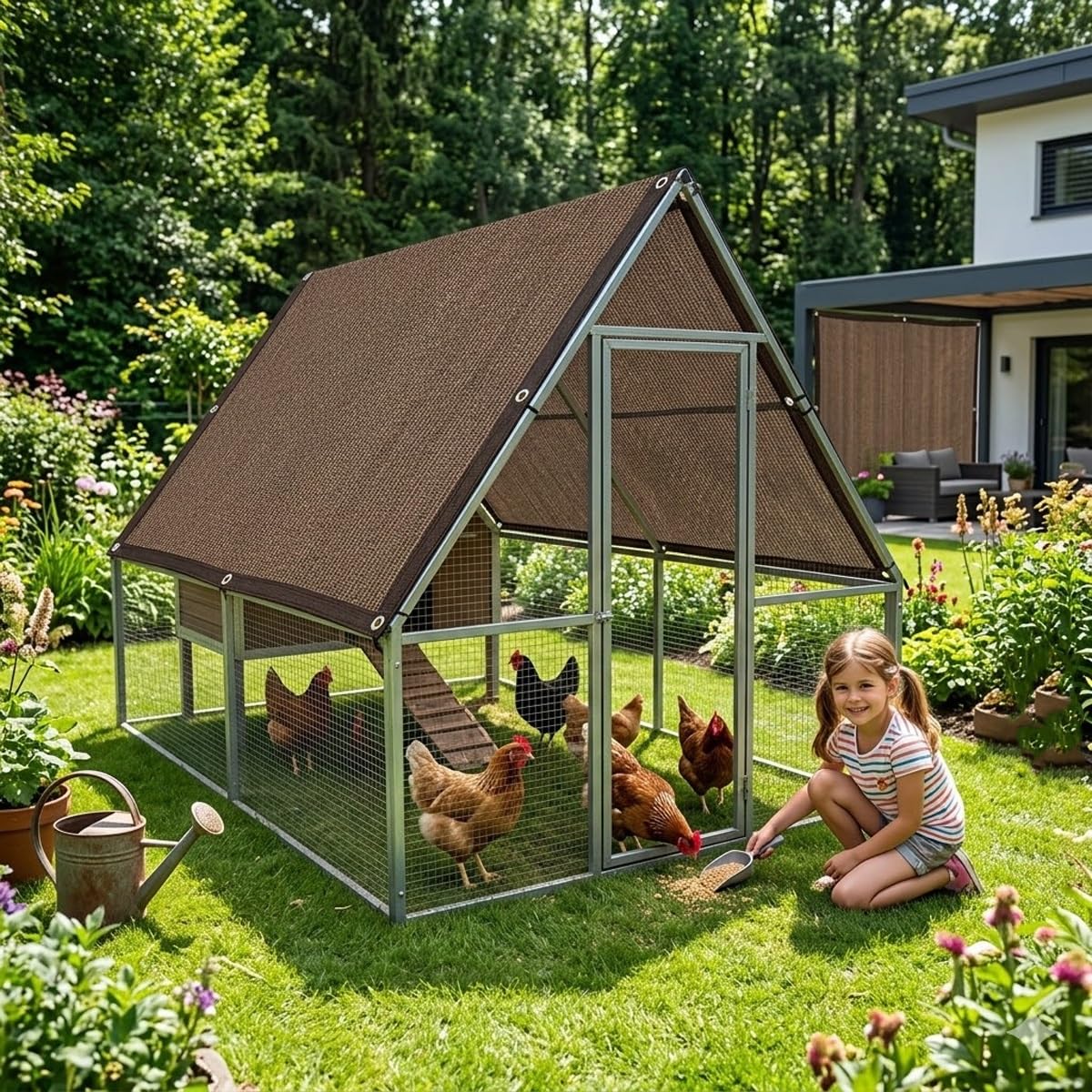 Red de Sombra con Ojales, Malla Sombreadora de Hdpe, 90% Red de protección Solar, Resistente Tela de Sombra for Invernadero Plantas Jardín Terraza, Marrón | 1.0X15.0m