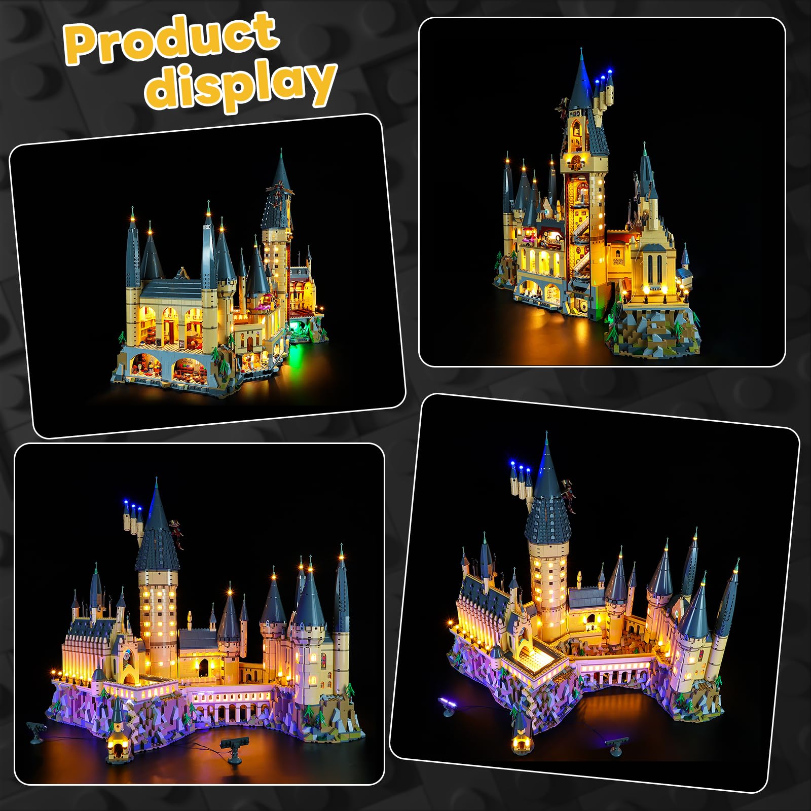 Kyglaring Led Licht Kompatibel mit Lego Schloss Hogwarts 71043 Bausteine, LED Beleuchtungszubehör für das Lego Modellset 71043 Touch Version (Ohne Bausteine)
