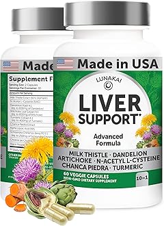 Lunakai USA Made Liver Cleanse Detox & Repair – Daily Herbal Liver Support Supplement for Men & Women with Milk Thistle, Artichoke & NAC, 60ct