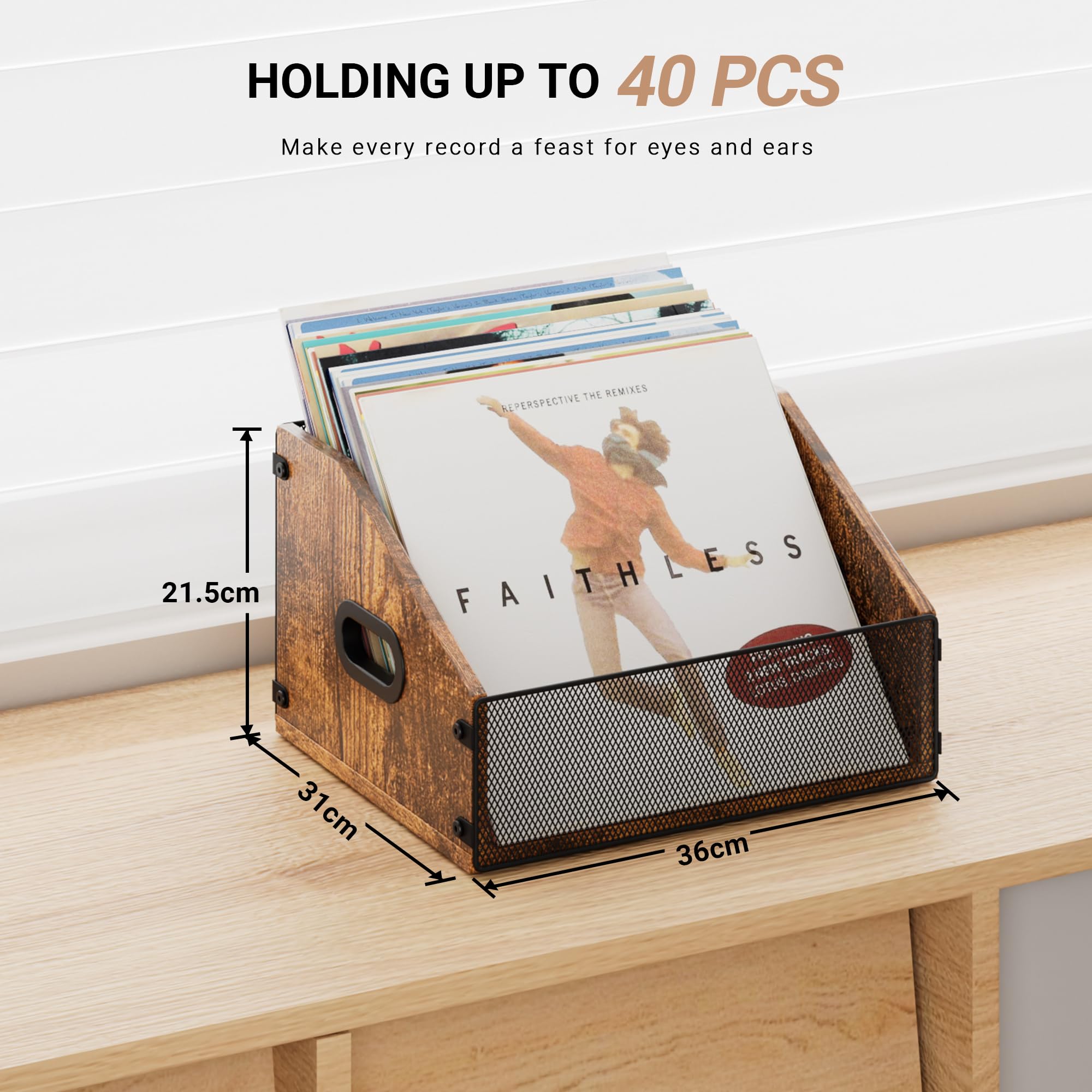Vinyl Holder Vinyl Storage Box Dunatou Vinyl Record Storage Crate ...