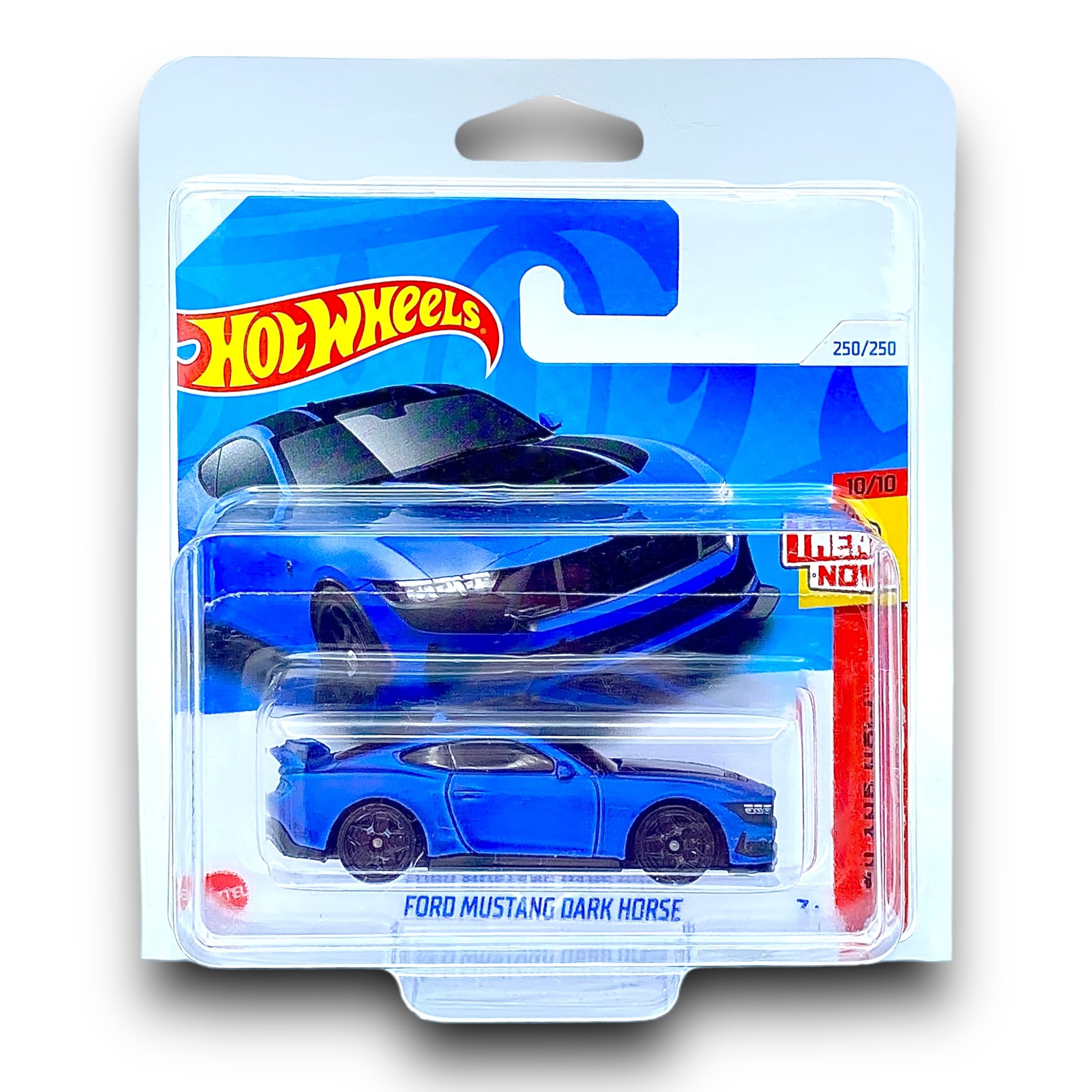 Hot Wheels Ford Mustang Dark Horse (Matt Blue & Matt Black) 10/10 Then and Now, 2024-250/250 (Short Card)