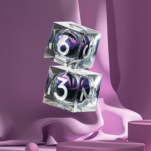 Miniatura 4 de YEMEKO Beholder'S Eye DND Dice- Juego de dados de ojo de dragón con núcleo líquido, borde afilado, hechos a mano para Dungeons and Dragons Ttrpg,