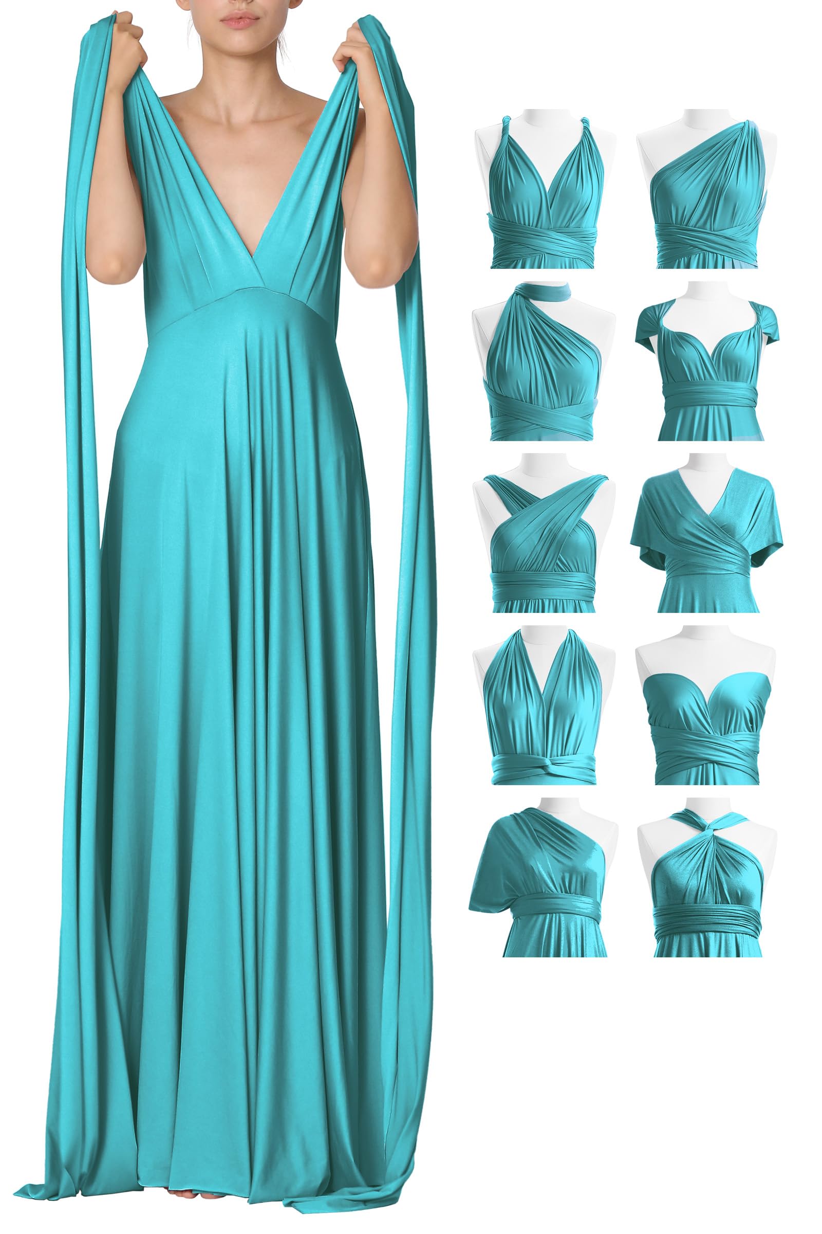 72styles Vestido formal para invitados de boda, vestido cruzado infinito, largo, sexy, elegante, para vestido de noche, fiesta, eventos especiales