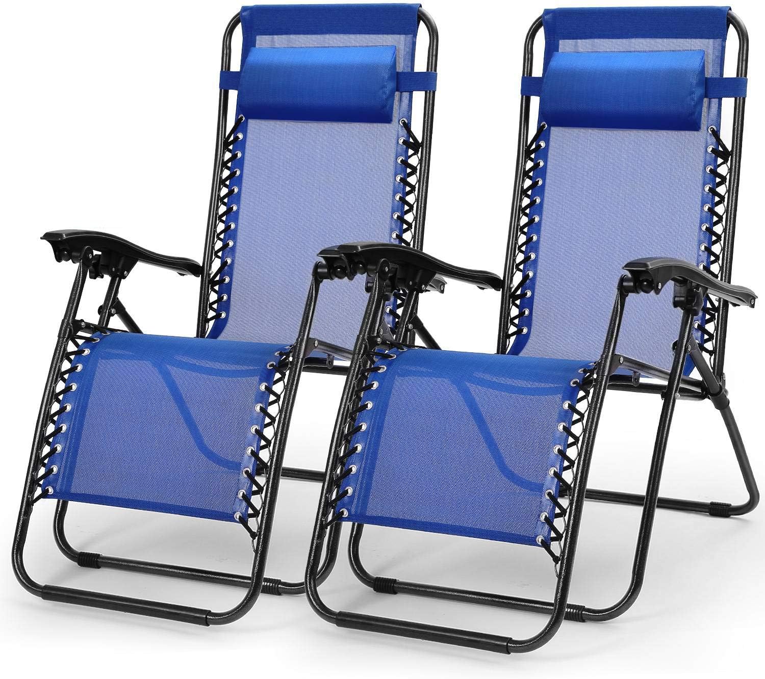 Moclever 2PCS Zero Gravity Chairs, Adjustable Foldable Zero