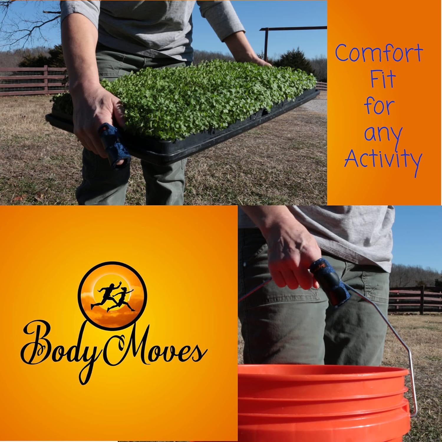 BodyMoves 5 Finger Splints plus 1 pinkie/kid splint (with Blue Pinkie) : Health & Household