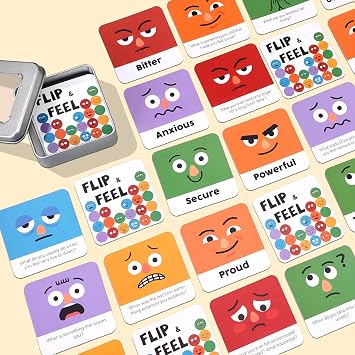 Silipull Social Emotional Learning Game, 61 Pcs Feelings Conversation Cards
