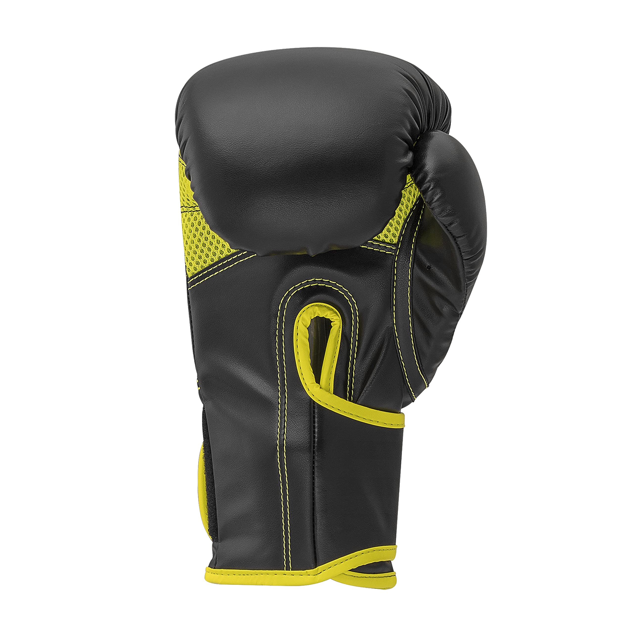 adidas Rękawice bokserskie Hybrid 80 – nadają się do boksu, kickboxingu, MMA, fitnessu i treningu – dla dzieci, mężczyzn lub kobiet – czarne/żółte – 12 oz