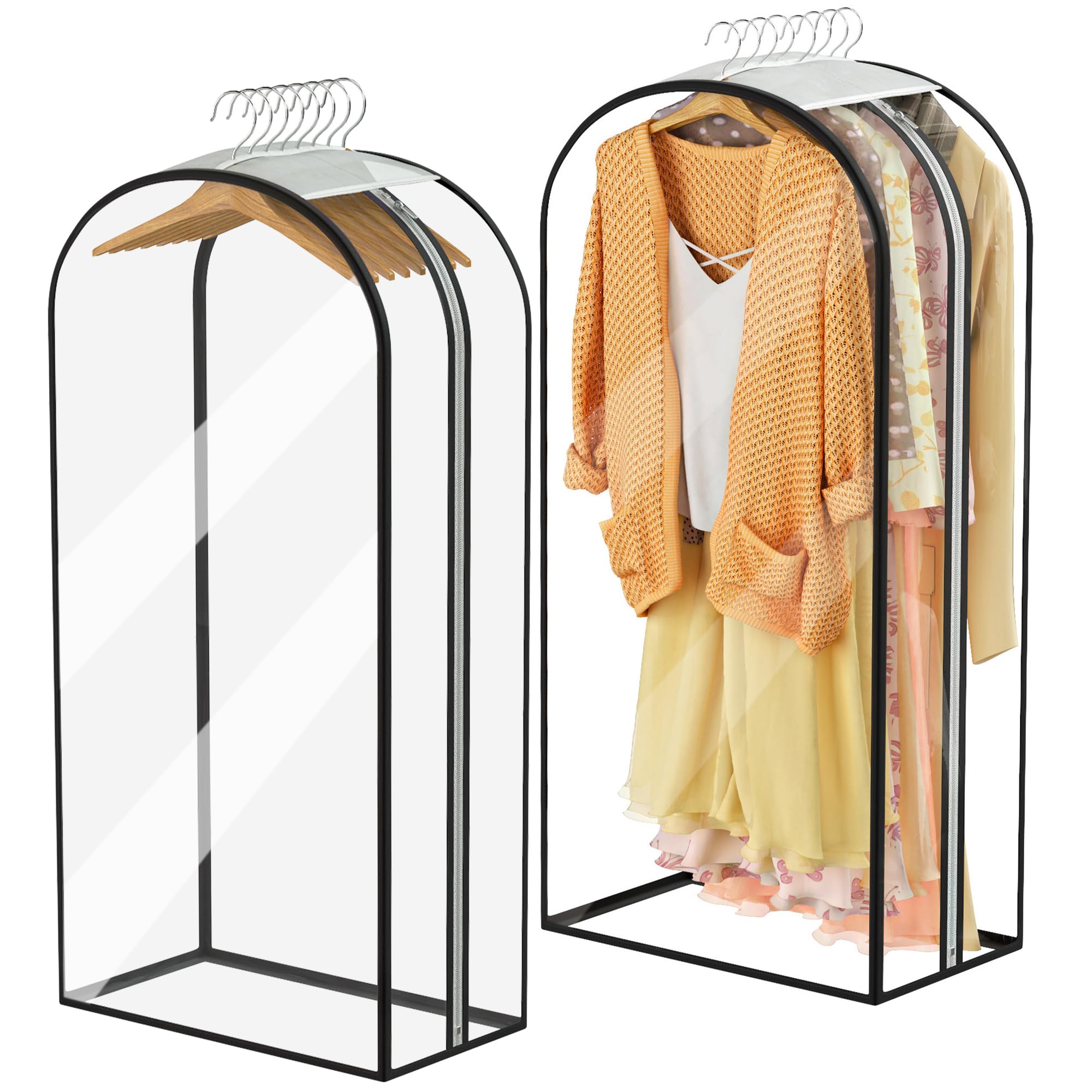 Garment Bags for Hanging Clothes 40 Long Ultra Clear Suit Bags for Closet Storage Moving Organization Travel Covers