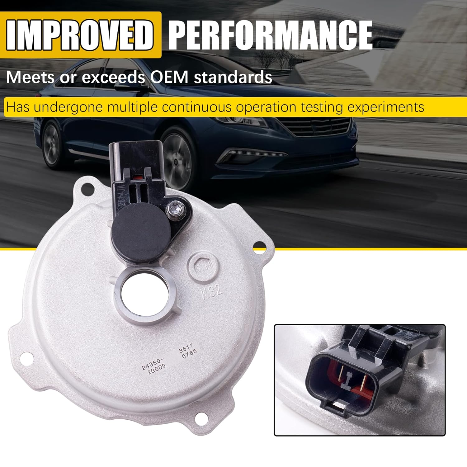 243602GGD0 E-CVVT Engine Variable Timing Solenoid Sensor w/Cap & Seal Compatible with 2015 2016 2017 2018 2019 2020 2021 DOHC Engine On Select Hyundai Kia 2.0L 2.4L(Replaces 24360-2GGB0, 24360-2GGA0)