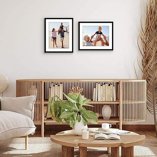 Vista 39 de Americanflat Portarretratos de 8 x 12 pulgadas con plexiglás pulido, juego de 2 portarretratos de 6 x 8 pulgadas con paspartú o para fotos de 8 x 12