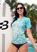 Vista 140 de BesserBay Women’s Rash Guard Shirt UPF 50+ Half Zip Short Sleeve Quick Dry Swim Shirt Swimsuit Tops