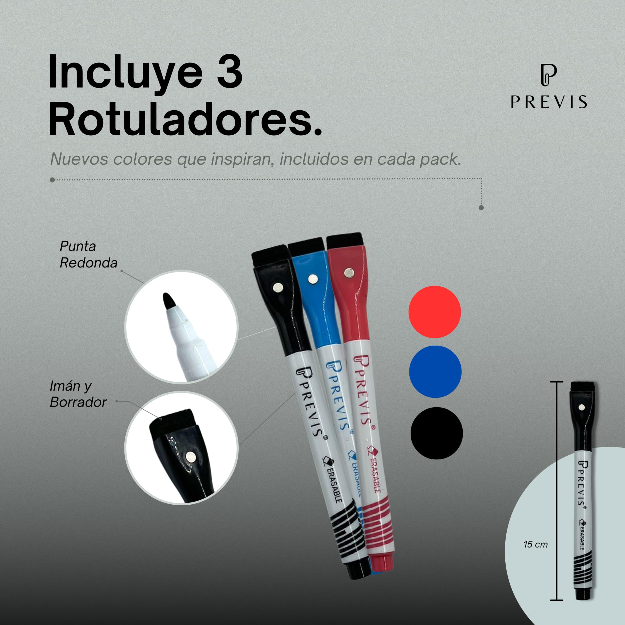 PREVIS Pizarra Adhesiva Pared Blanca Magnetica A4 30x21cm + 3 Rotulador Borrable - Papel Pizarra Adhesivo Pared - Rollo Vinilo Hogar y Oficina - No Daña Pared Fácil de Trasladar