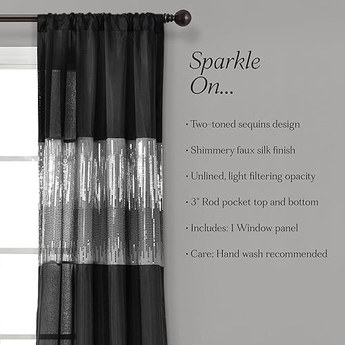 Miniatura 6 de Lush Decor Night Sky Panel de cortina de ventana para sala, dormitorio, comedor (cortina individual), 42 pulgadas de ancho x 84 pulgadas de largo,