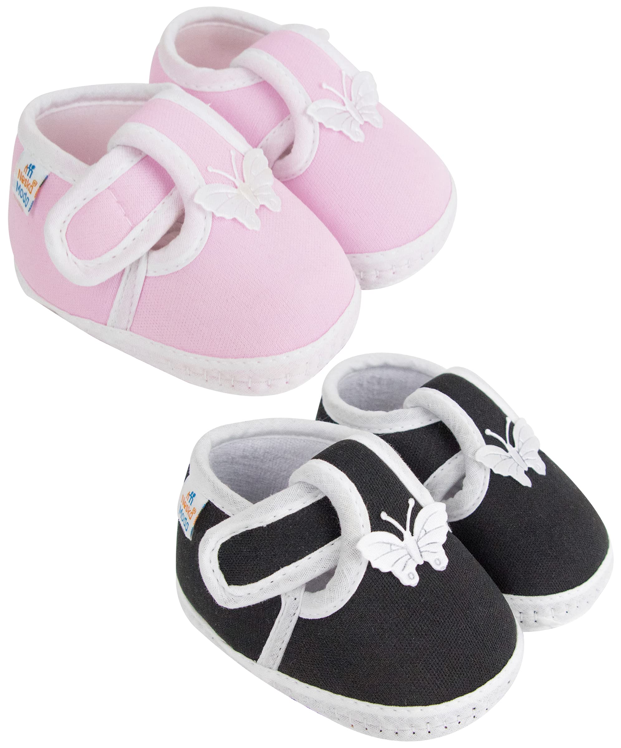 Neska Moda 6 To 12 Months Baby Boys & Girls Pack of 2 Pair Cotton Booties (Baby Pink, Black) (B08GKYRY88) Amazon Price History, Amazon Price Tracker